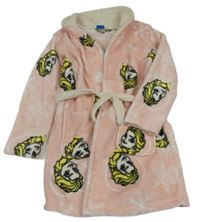 Růžový chlupatý růžový župan s Elsou