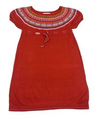 Červeno-barevné pletené šaty H&M