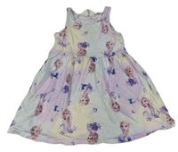 Lila-světlemodré bavlněné šaty s Elsou H&M