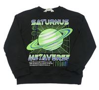 Černá mikina s planetou H&M