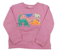 Růžová mikina s dinosaury M&S