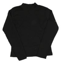 Černé žebrované triko se stojáčkem 