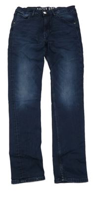 Tmavomodré teplákové skinny rifle Denim Co.
