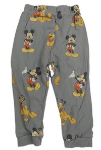 Šedé tepláky s Mickey a Plutem Tu