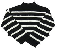 Černo-bílý pruhovaný crop svetr H&M