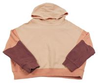 Světlerůžovo-vínvá oversize mikina s kapucí Next