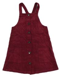 Vínové laclové propínací manšestrové šaty Nutmeg