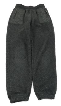 Antracitové huňaté tepláky s prošívanými šusťákovými kapsami Primark