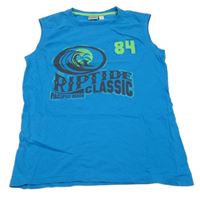 Modré tílko s číslem a obrázkem Alive