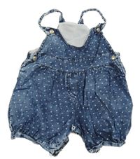 Tmavomodré puntíkaté lehké riflové laclové kraťasy 