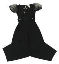 Nové - Černý společenský kalhotový overal s knoflíky River Island