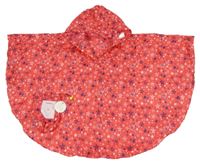 Nové - 2set - Červené šusťákové nepromokavé pončo s hvězdami a kapucí + sáček