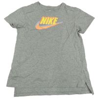 Šedé melírované tričko s logem Nike