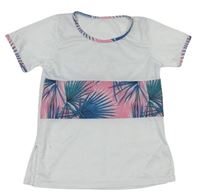 Bílo-růžové síťované sportovní tričko Shein 