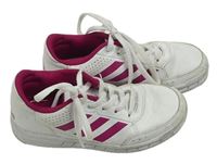 Bílo-růžové koženkové boty s logem Adidas vel. 30