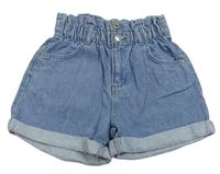 Modré riflové tie waist kraťasy Denim Co. 