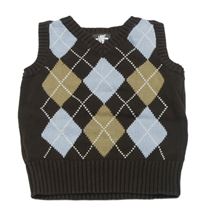 Kávová pletená károvaná vesta H&M
