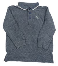 Tmavomodré melírované polo triko Matalan