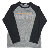 Šedo-tmavošedé triko s nápisem USA pro