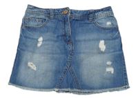 Modrá riflová sukně s prošoupáním Next