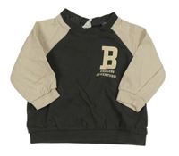 Tmavošedo-béžová mikina s nápisem H&M