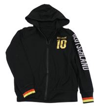 Černá propínací mikina s číslem a kapucí 