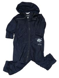 Tmavomodrá šusťáková kombinéza s mráčkem a kapucí Regatta