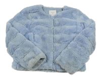 Světlemodrá kožešinová podšitá crop bunda Lindex
