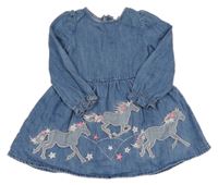 Světlemodré riflové šaty s koníky M&S