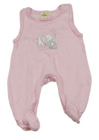 Světlerůžové dupačky se slony Dimo