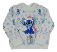 Světlemodrý chlupatý svetr se Stitchem Disney