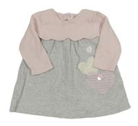 Šedo-světlerůžové šaty se srdíčky Mayoral