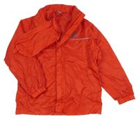 Červená šusťáková jarní bunda s ukrývací kapucí + sáček Alive