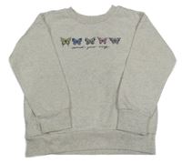 Béžová melírovaná mikina s motýly Primark