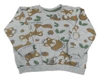 Šedá mikina s liškami So Cute 