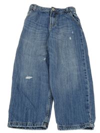 Modré široké rifle s prošoupáním Zara