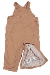 Starorůžové podšité laclové manšestrové kalhoty 