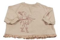 Světlerůžová oversized mikina s baletkou Next 