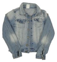 Modrá riflová bunda s kamínky H&M