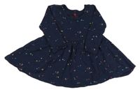 Tmavomodré bavlněné šaty s obrázky Finn + Emma