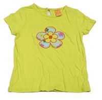 Citronové tričko s květem Pusblu