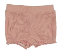 Světlerůžové žebrované bavlněné kraťasy Topomini