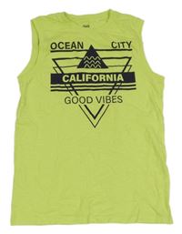 Citrónové tílko s nápisy Yigga 