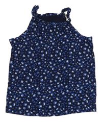 Tmavomodrý vzorovaný top 