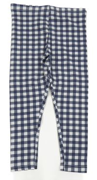 Tmavomodro-bílé kostkované legíny Primark