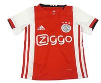 Červeno-bílý vzorovaný funkční fotbalový dres Ajax Amsterdam Adidas