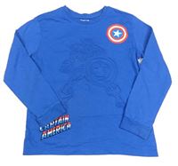 Cobaltově modré triko s 3D CAPTAIN AMERICA PRIMARK