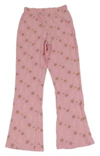 Světlerůžové kalhoty s vánočními stromečky a hvězdičkami sinsay