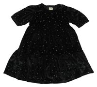 Černé sametové šaty s hvězdičkami F&F