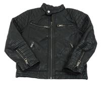 Černá koženková zateplená bunda C&A